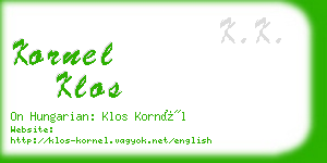 kornel klos business card